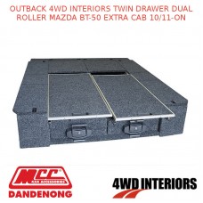 OUTBACK 4WD INTERIORS TWIN DRAWER DUAL ROLLER FITS MAZDA BT-50 EXTRA CAB 10/11